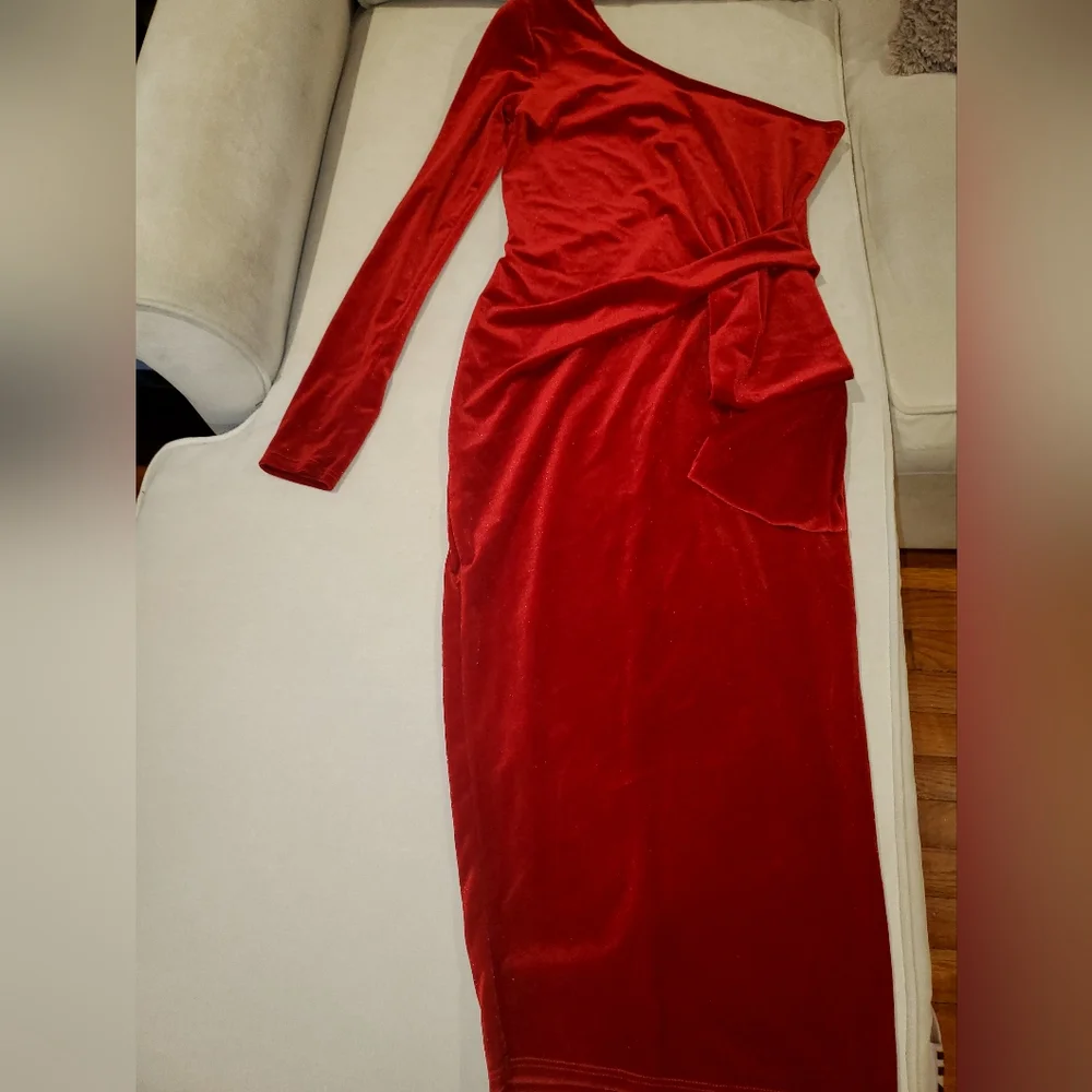 Red Velvet midi dress - Picture 5 of 5